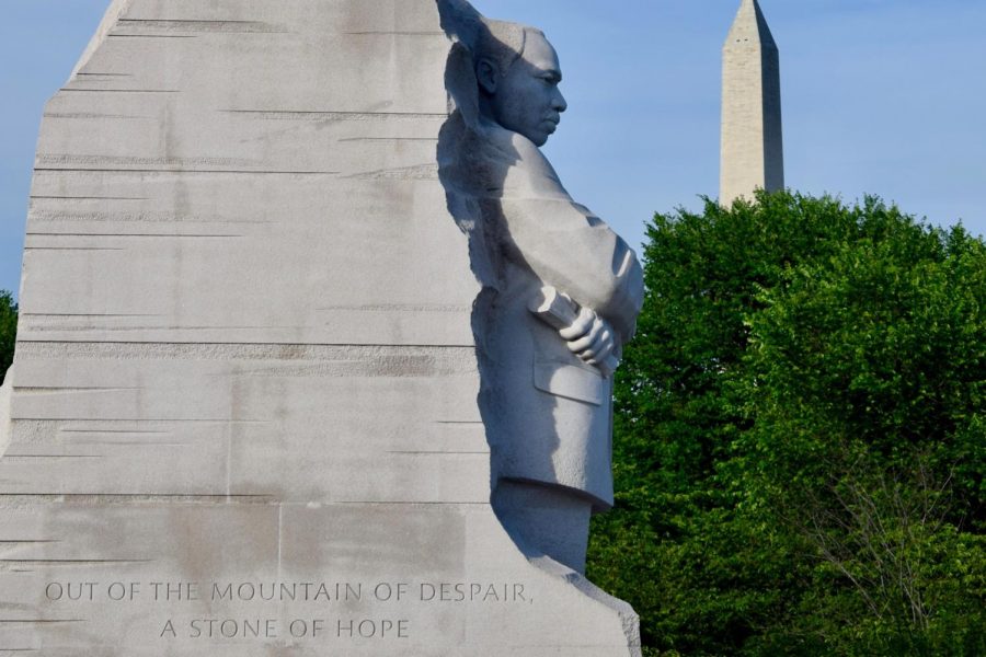 The Martin Luther King Jr. Stone of Hope stands in the MLK memorial in Washington, D.C. At West Essex, the schools current policy of taking a half day to honor the civil rights leaders legacy is not enough.