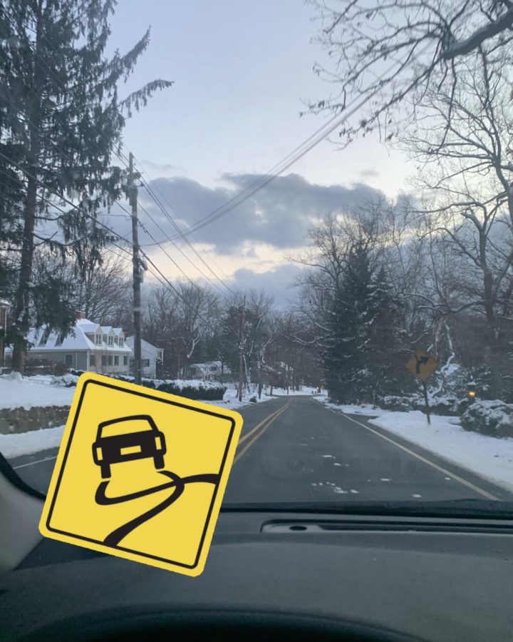Icy roads cause a hazardous drive to school that should be avoided. 