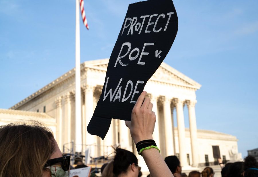 Protesters+gathered+outside+of+the+Supreme+Court+on+May+3+after+the+leaked+draft+revealed+majority+opinion+to+overturn+Roe+v.+Wade.+