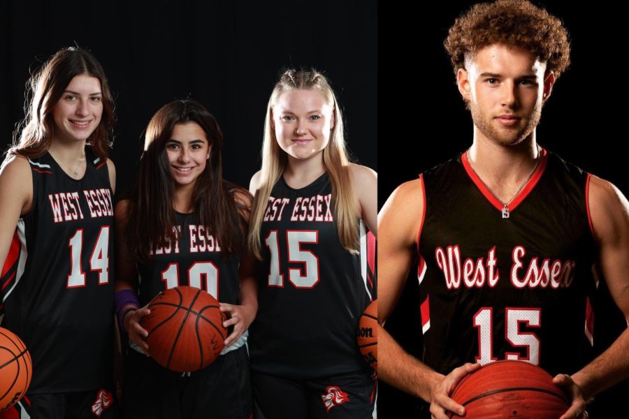 Featured senior captains: Olivia Weiss (left), Jordan Cohen (middle left), Eliot Biggerstaff (middle right) and Corey Resnick.