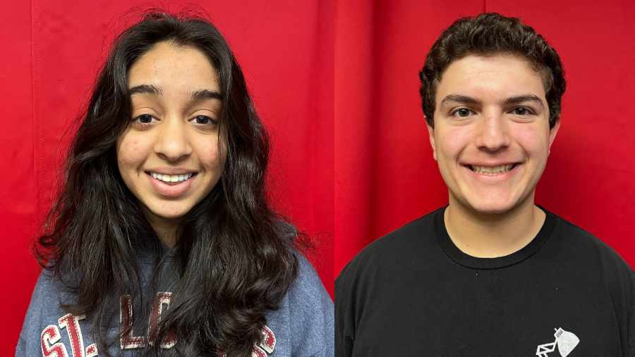 Seniors Priya Shah, left, and Dante Ragusa were named as valedictorian and salutatorian, respectively, for the Class of 2023.