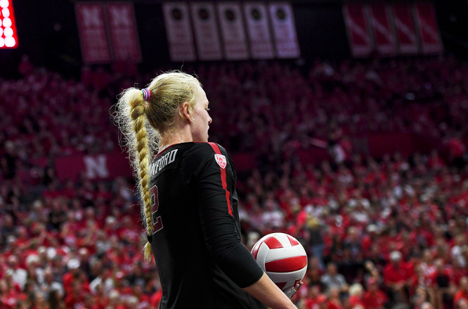 Fans erupt for Nebraska womens volleyball team as they defeat Omaha, and set womens sporting event attendance record.
