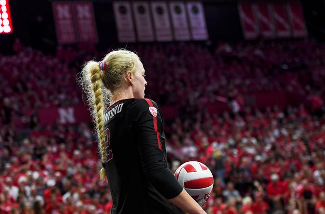 Fans erupt for Nebraska women's volleyball team as they defeat Omaha, and set women's sporting event attendance record.