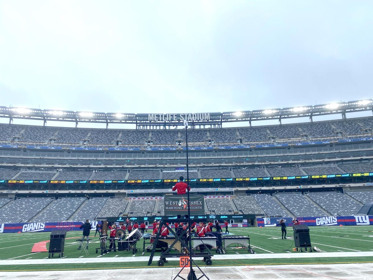 West+Essex%E2%80%99s+marching+band+finished+with+the+highest+score+among+their+group+on+Oct.+7+at+MetLife+Stadium.