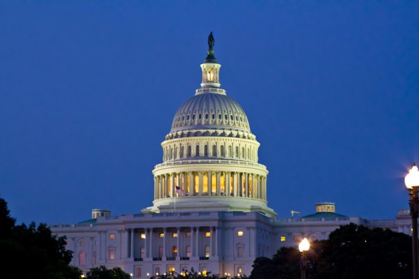 The Senate and the House of Representatives turn red. 