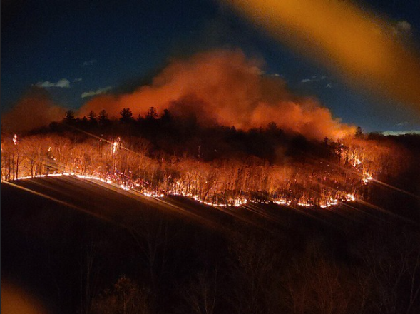 In early November a raging wildfire hits Passaic County woods. New Jersey has been through serve drought starting late October all over state.