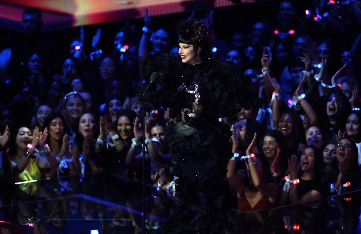 Lady Gaga receives the Artist of the Year award at the 2025 MTV Video Music Awards in Elmont, New York, U.S., September 7, 2025. REUTERS/Brendan Mcdermid