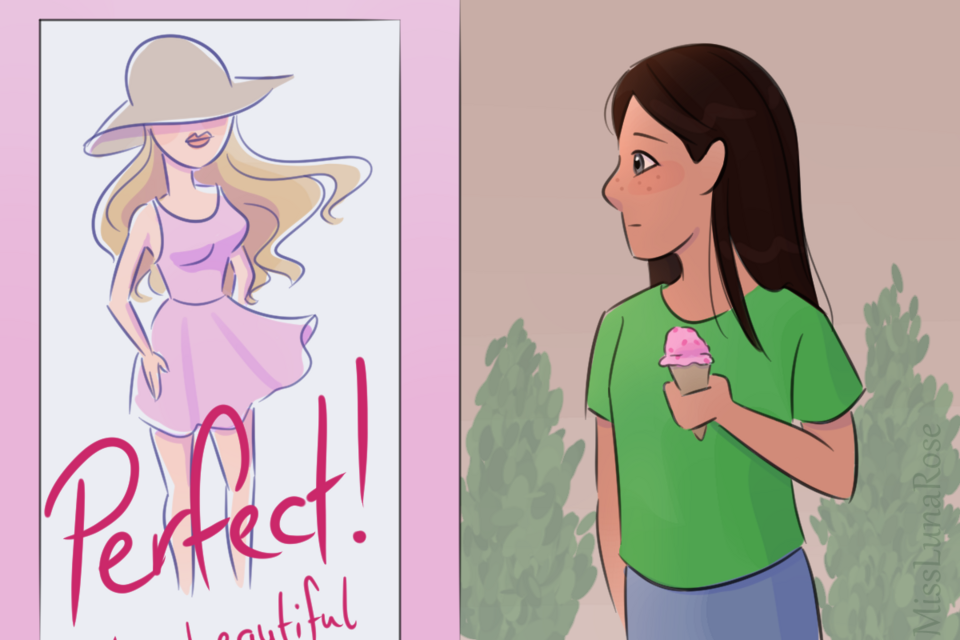Girls face the enemy of social media on the daily and fight to "fit in" to the standard set by influencers. Teenagers point out their insecurities before they find their own beautiful qualities.