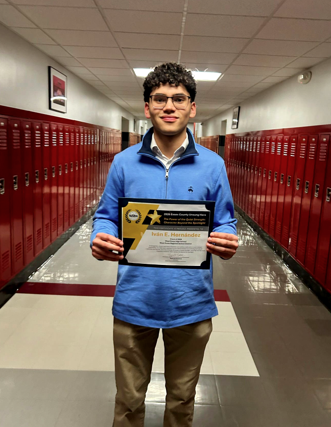 Senior Ivan Hernandez earned the 2026 Unsung Hero Award for W.E.